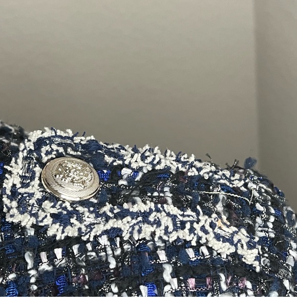 Jealous Tomato Blue/Black/White Tweed Blazer - Picture 3 of 7